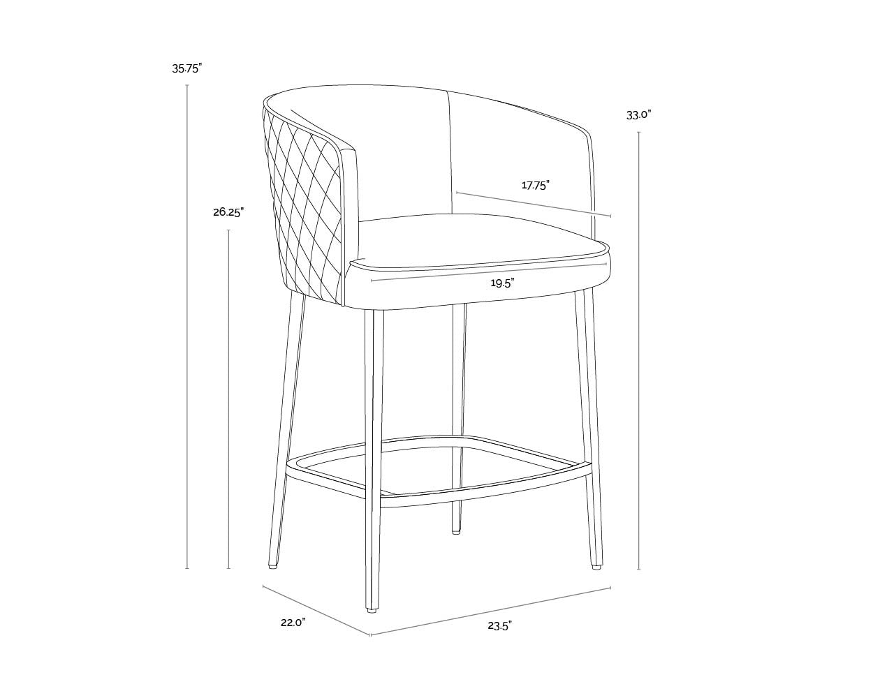 NAHLA CORNELLA COUNTER STOOL - MEG OLIVE