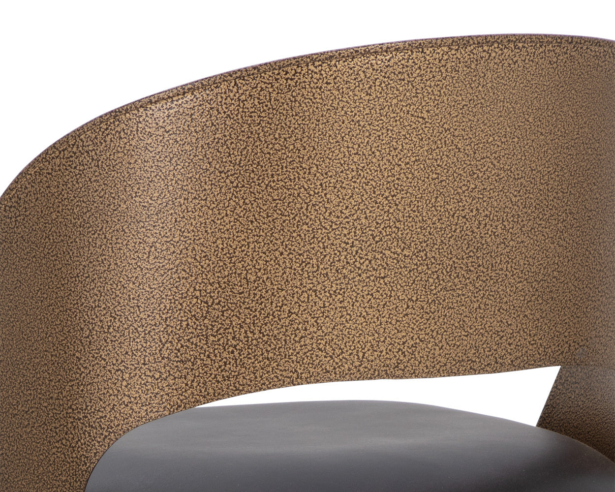NAHLA DEZIRAE BARSTOOL - ANTIQUE BRASS - CHARCOAL BLACK LEATHER