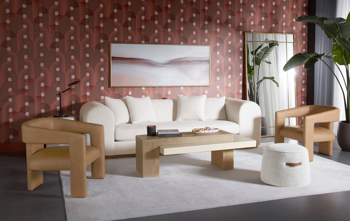 NAHLA DESERT SANDS - 72" X 30" - GOLD FLOATER FRAME