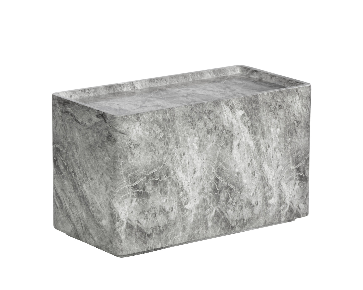 NAHLA LIZA SIDE TABLE - MARBLE LOOK - GREY