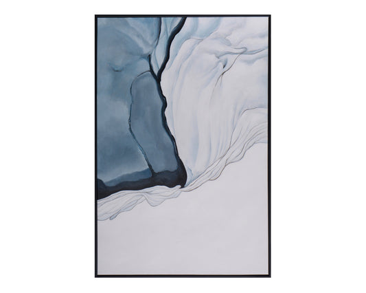 NAHLA GLACIAL ROCK - 48" X 72" - BLACK FLOATER FRAME