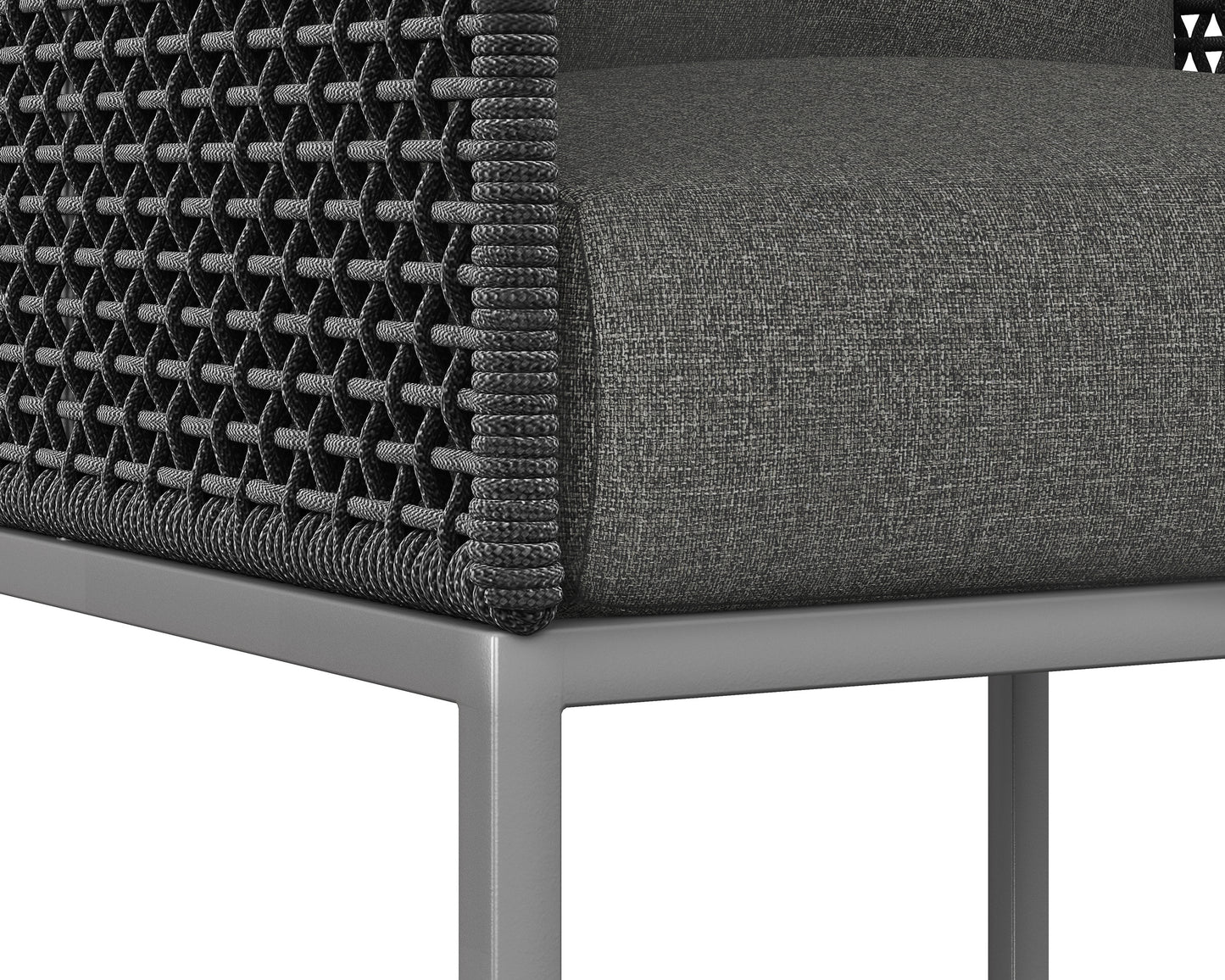 NAHLA CRETE DINING ARMCHAIR - DARK GREY - GRACEBAY GREY