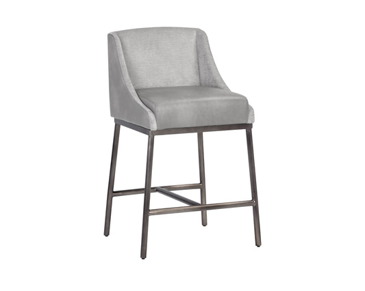 NAHLA DALARY COUNTER STOOL - BRAVO METAL / POLO CLUB STONE