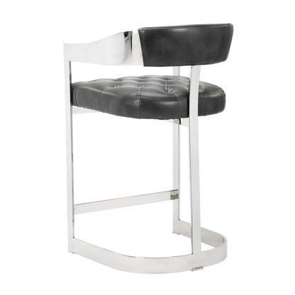 NAHLA BEAUMONT COUNTER STOOL - STAINLESS STEEL - CANTINA MAGNETITE