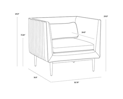 NAHLA BATAVIA ARMCHAIR - VINTAGE BLACK