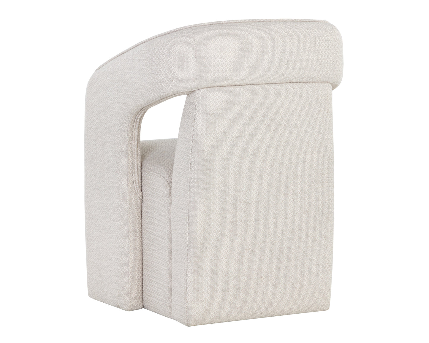 NAHLA KENDRICK WHEELED DINING ARMCHAIR - MOTO STUCCO