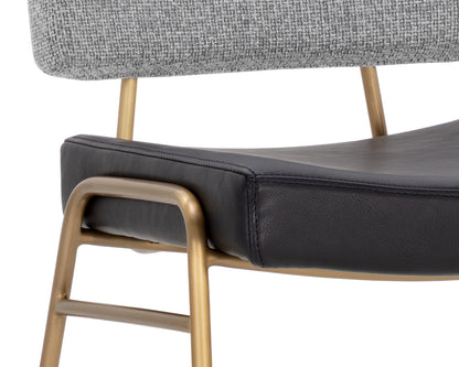 NAHLA BRINLEY COUNTER STOOL - GOLD - NIGHTFALL BLACK / CHACHA GREY