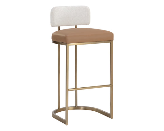 NAHLA LARISSA BARSTOOL - NAPA COGNAC / RHEA LIGHT BARLEY