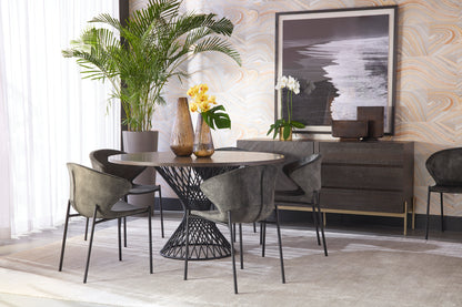 NAHLA ERIC DINING CHAIR - NONO DARK GREEN