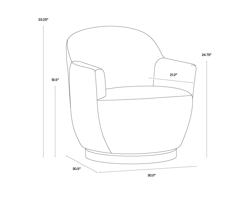 NAHLA CASEY SWIVEL LOUNGE CHAIR - NONO CREAM