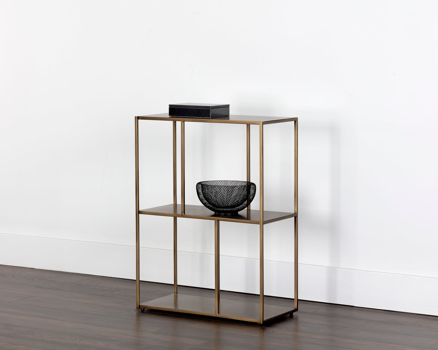 NAHLA EIFFEL LOW BOOKCASE - SMALL - ANTIQUE BRASS