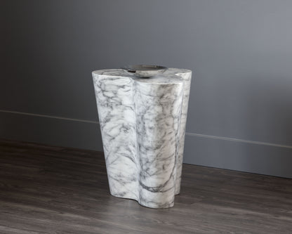 NAHLA AVA SIDE TABLE - LARGE - MARBLE LOOK
