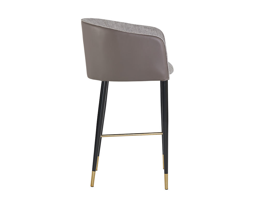 NAHLA ASHER BARSTOOL - FLINT GREY / NAPA TAUPE