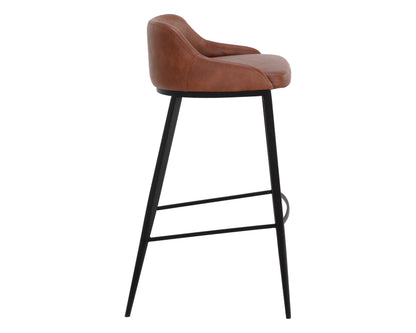 NAHLA ASTRA BARSTOOL - BLACK - CINNAMON BROWN