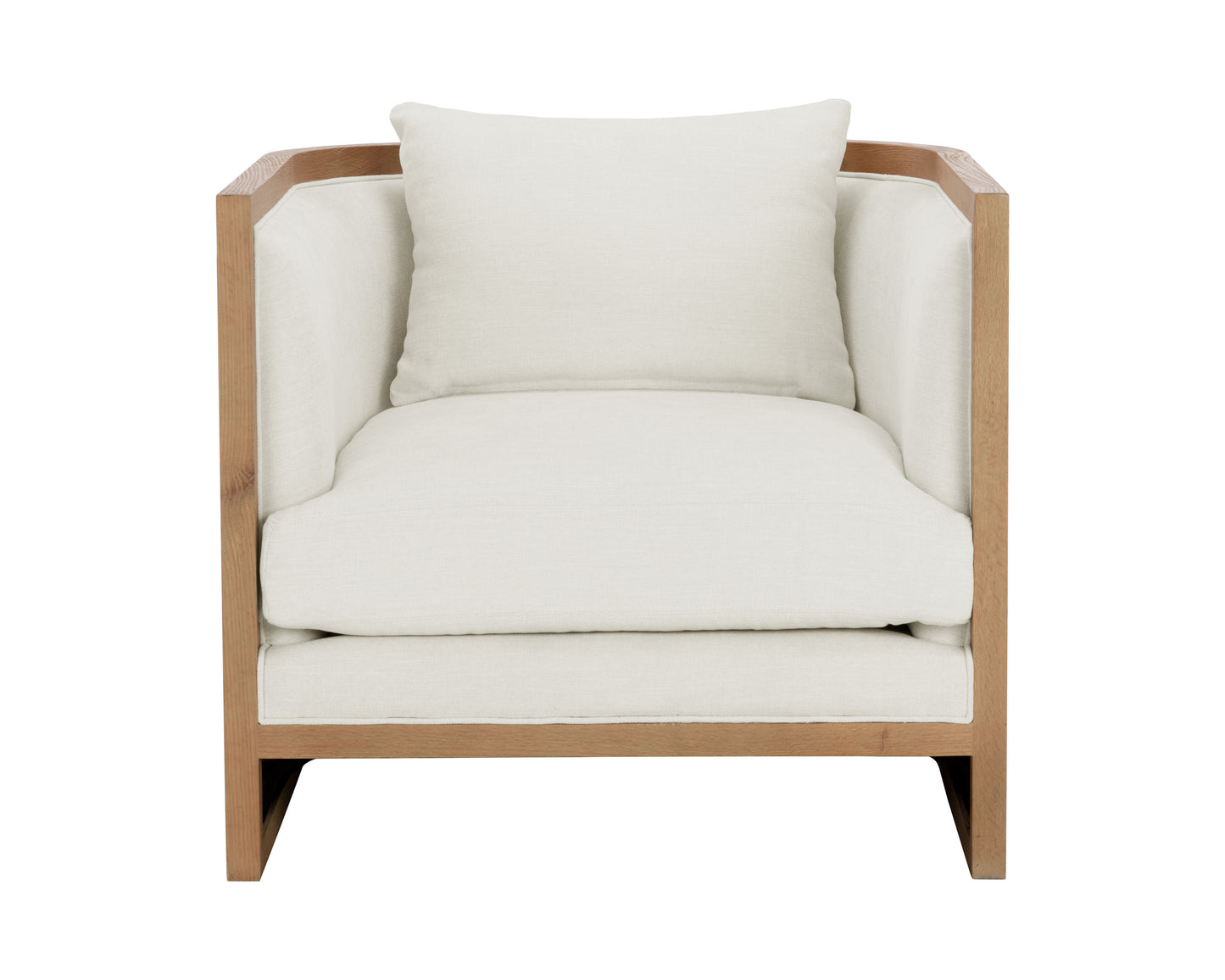NAHLA CHLOE LOUNGE CHAIR - NATURAL - HEATHER IVORY TWEED