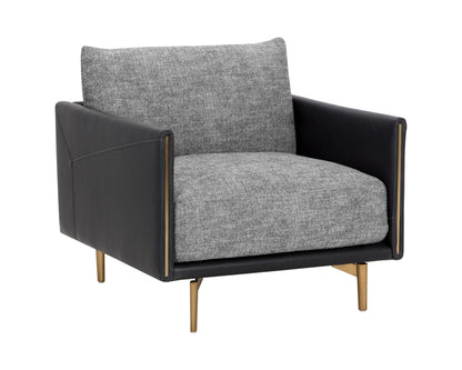 NAHLA ASHI ARMCHAIR - NASH ZEBRA / COAL BLACK
