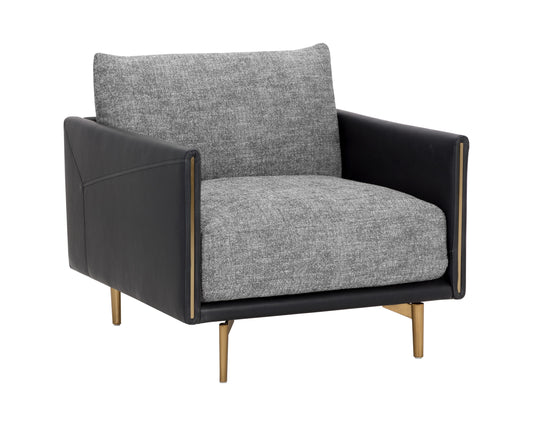 NAHLA ASHI ARMCHAIR - NASH ZEBRA / COAL BLACK