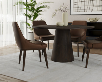NAHLA JODY DINING CHAIR - MISSOURI MAHOGANY LEATHER