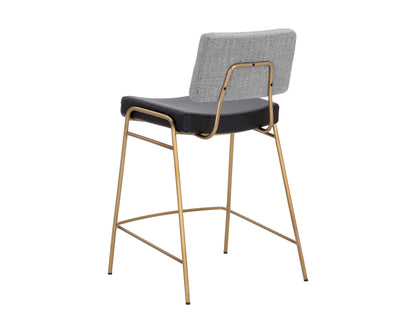 NAHLA BRINLEY COUNTER STOOL - GOLD - NIGHTFALL BLACK / CHACHA GREY