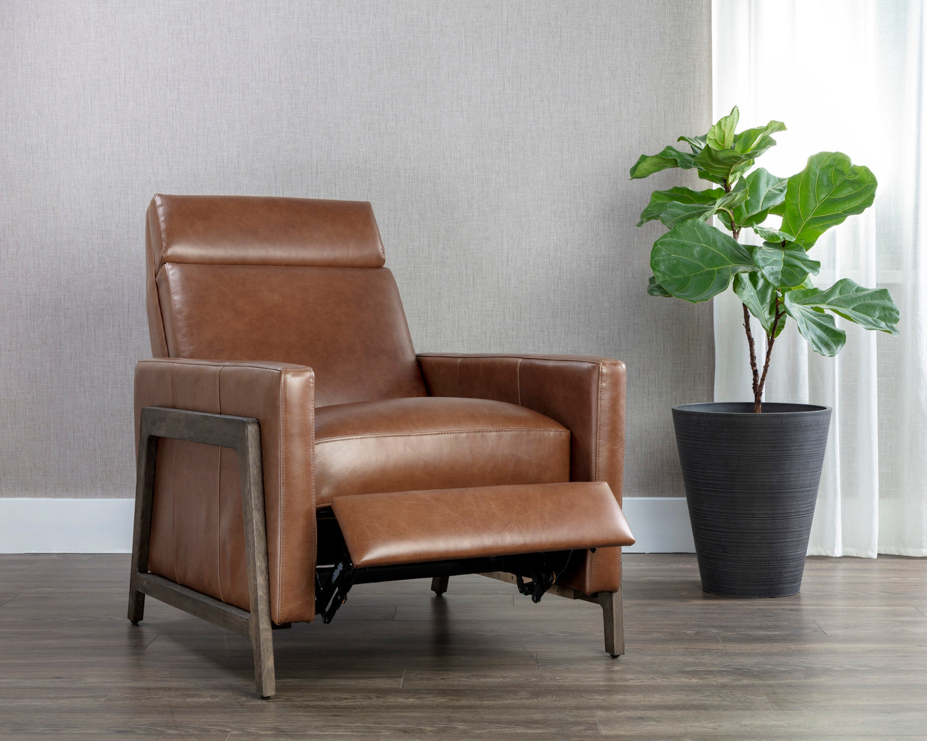 NAHLA BRANDON RECLINER - SHALIMAR TOBACCO LEATHER