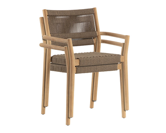 NAHLA KAVALA STACKABLE DINING ARMCHAIR - NATURAL