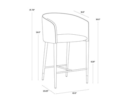 NAHLA ASHER COUNTER STOOL - FLINT GREY / NAPA TAUPE