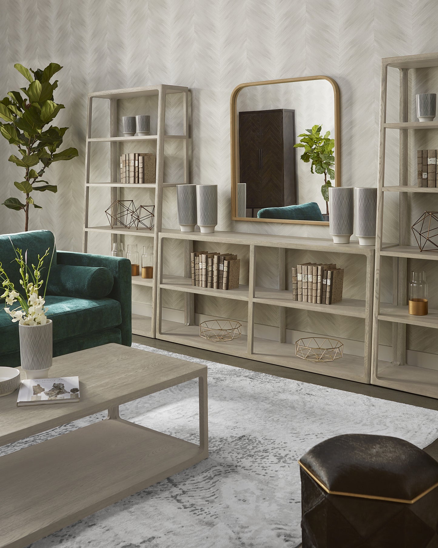 NAHLA DONCASTER BOOKCASE - LARGE - SMOKE GREY