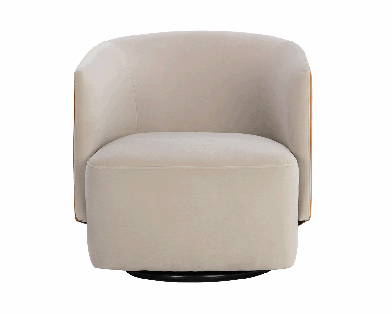 NAHLA SARINA SWIVEL LOUNGE CHAIR - MEG TAUPE / MEG GOLD