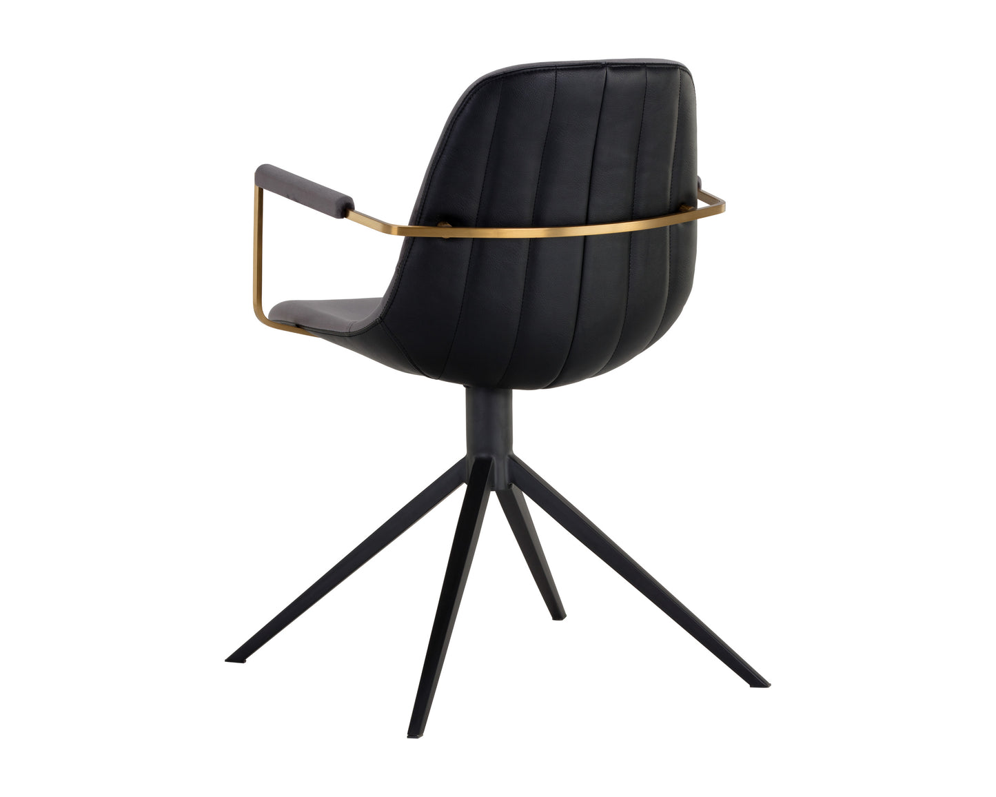 NAHLA CASSIUS SWIVEL DINING ARMCHAIR - SLATE TINT / NIGHTFALL BLACK