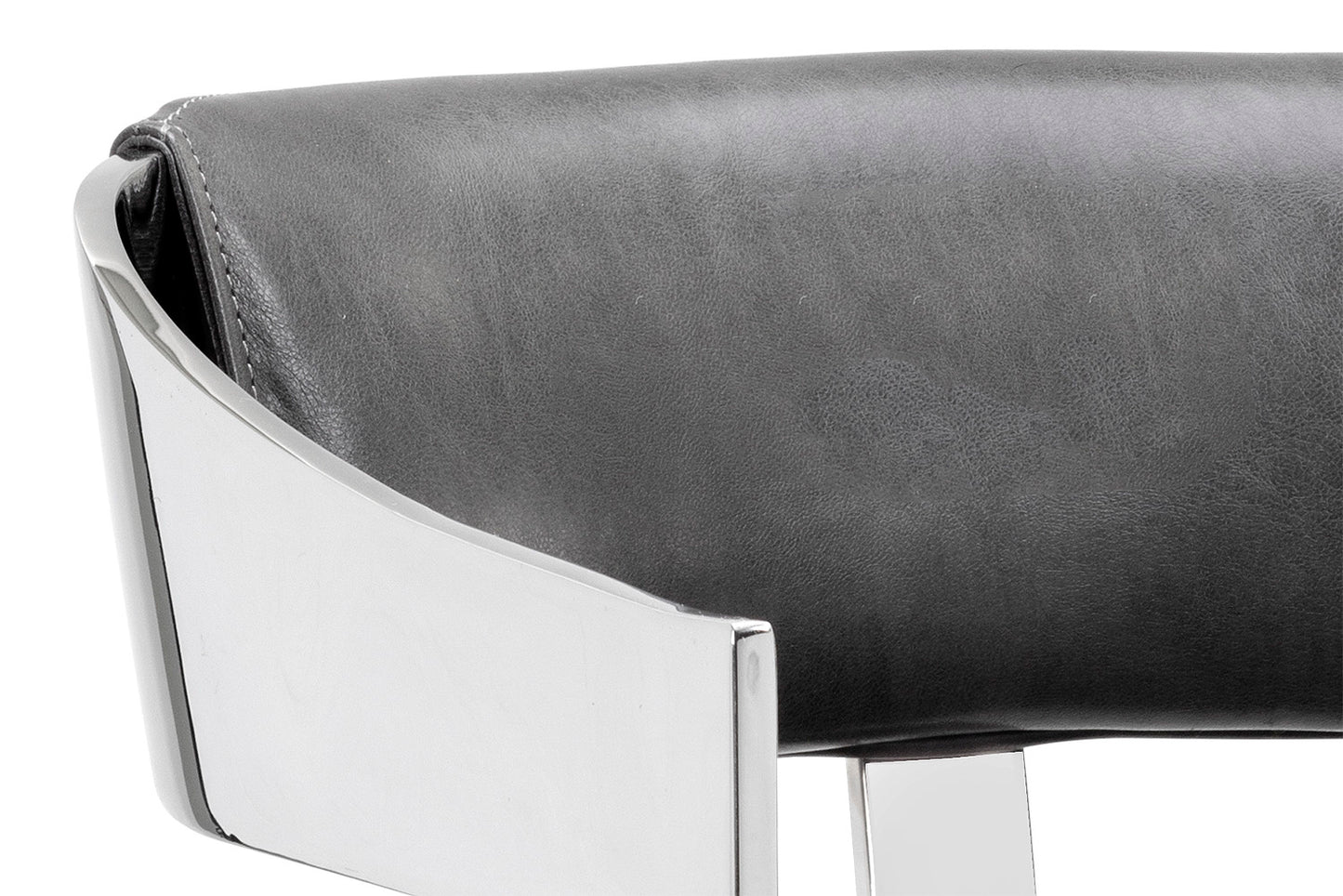 NAHLA BEAUMONT COUNTER STOOL - STAINLESS STEEL - CANTINA MAGNETITE