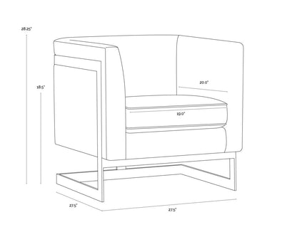 NAHLA YVETTE ARMCHAIR - STAINLESS STEEL - CANTINA MAGNETITE