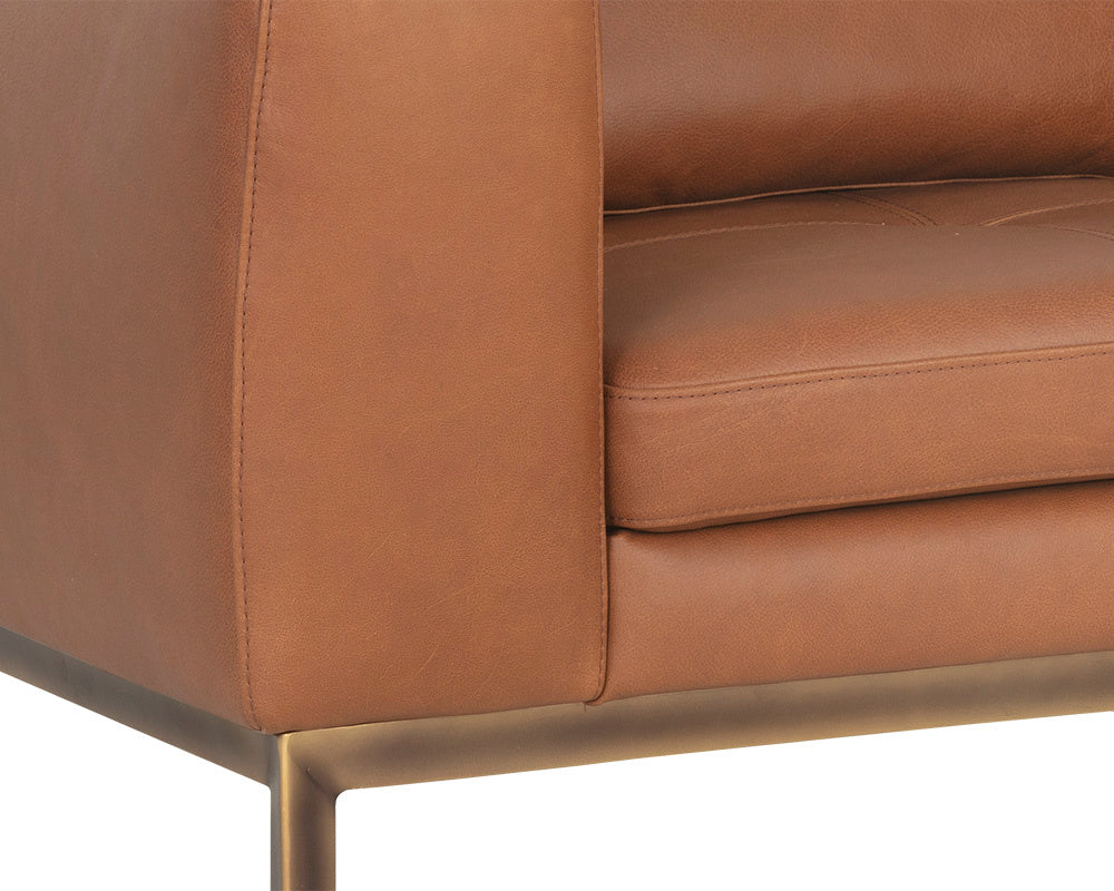 NAHLA BURR ARMCHAIR - BEHIKE SADDLE LEATHER