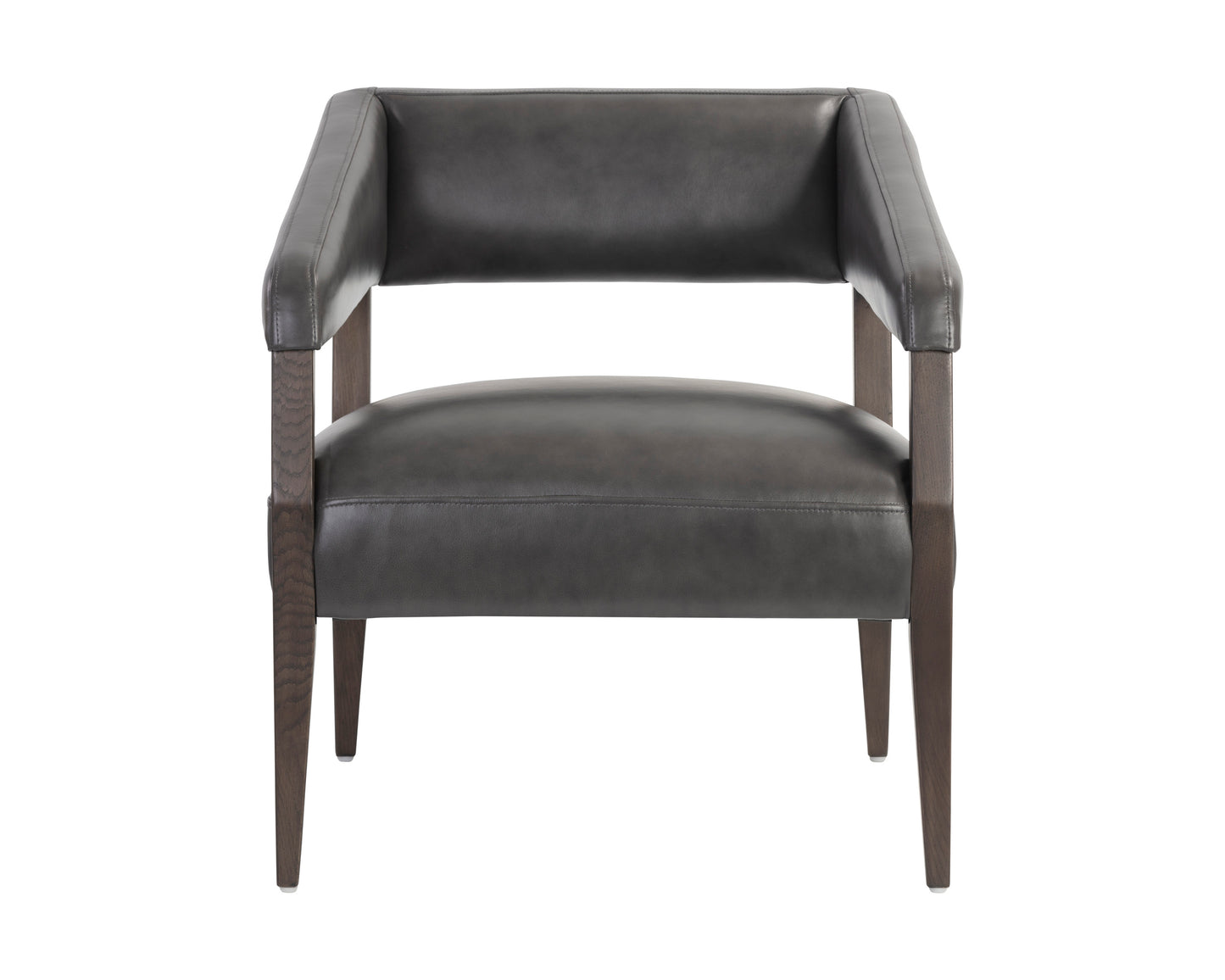 NAHLA CARLYLE LOUNGE CHAIR - BRENTWOOD CHARCOAL LEATHER