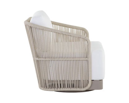 NAHLA ALLARIZ SWIVEL ARMCHAIR - GREIGE - STINSON WHITE