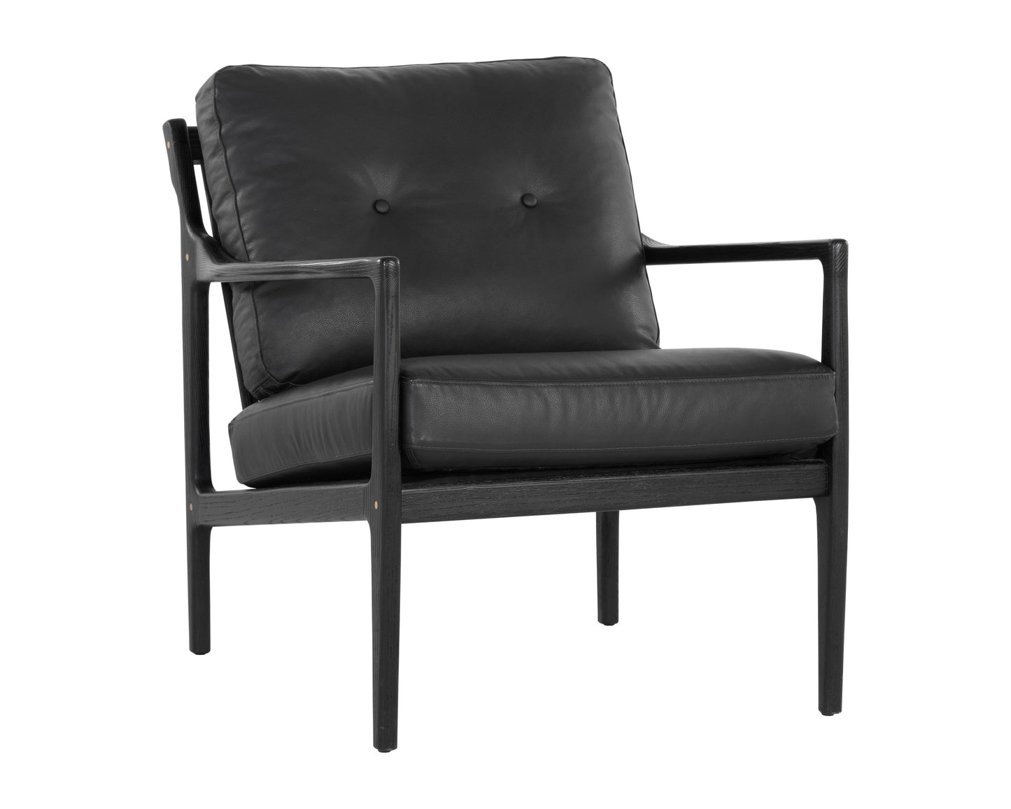 NAHLA GILMORE LOUNGE CHAIR - BLACK - BLACK LEATHER