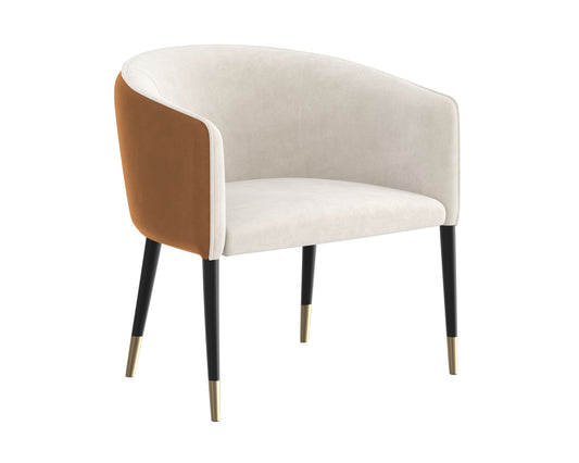 NAHLA ASHER LOUNGE CHAIR - MEG TAUPE / MEG GOLD