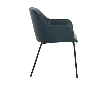 NAHLA HENSLEY DINING ARMCHAIR - DARK TEAL