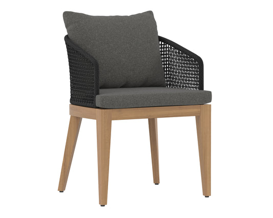 NAHLA CAPRI DINING ARMCHAIR - NATURAL - GRACEBAY GREY