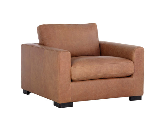 NAHLA BAYLOR ARMCHAIR - MARSEILLE CAMEL LEATHER