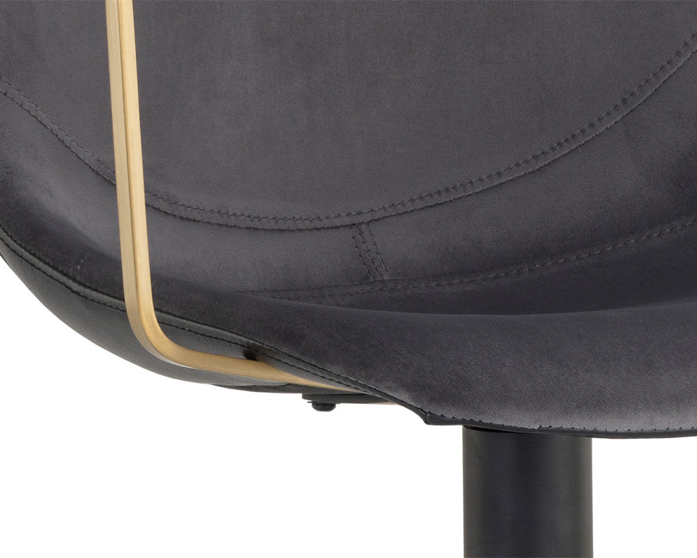 NAHLA CASSIUS SWIVEL DINING ARMCHAIR - SLATE TINT / NIGHTFALL BLACK