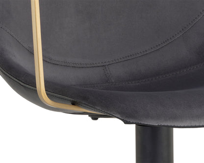 NAHLA CASSIUS SWIVEL DINING ARMCHAIR - SLATE TINT / NIGHTFALL BLACK