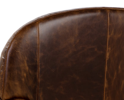 NAHLA BASTONI LOUNGE CHAIR - CHOCOLATE LEATHER