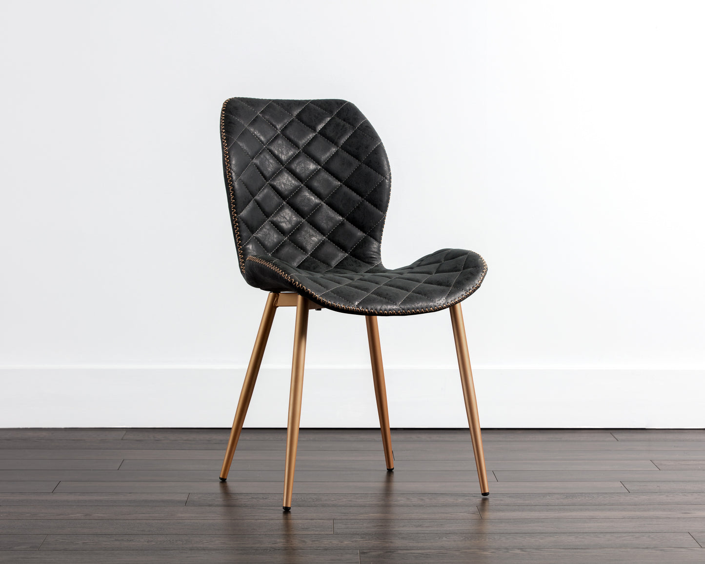 NAHLA LYLA DINING CHAIR - CHAMPAGNE GOLD - ANTIQUE BLACK