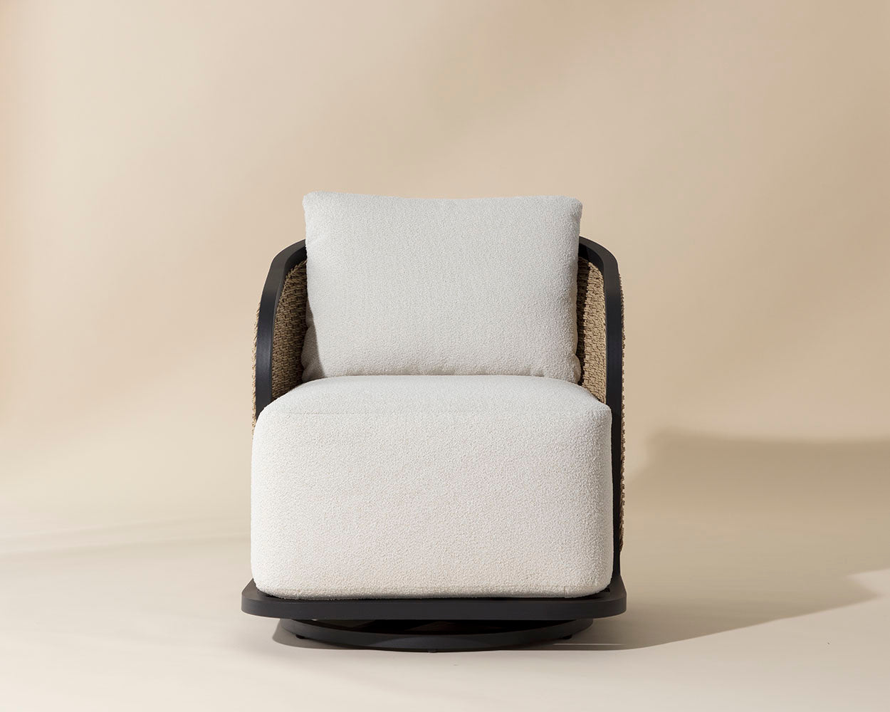 NAHLA BORA SWIVEL LOUNGE CHAIR - LOUIS CREAM