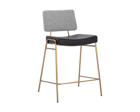 NAHLA BRINLEY COUNTER STOOL - GOLD - NIGHTFALL BLACK / CHACHA GREY