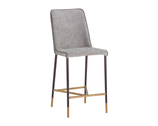 NAHLA KLAUS COUNTER STOOL - GUNMETAL - FLINT GREY / NAPA TAUPE