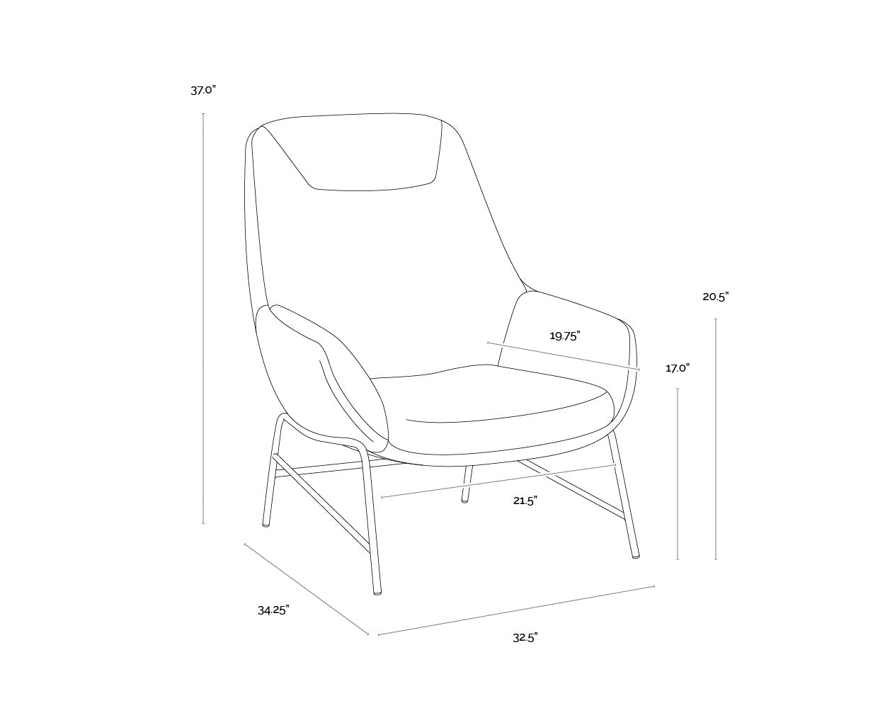 NAHLA ALETTA LOUNGE CHAIR - NONO PETROL