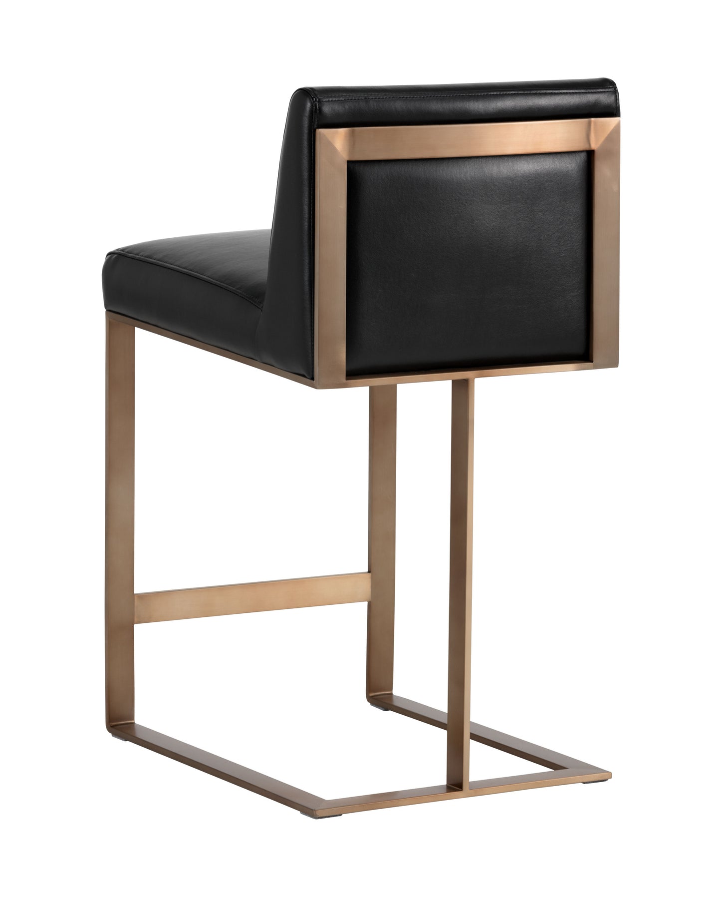 NAHLA DEAN COUNTER STOOL - ANTIQUE BRASS - CANTINA BLACK