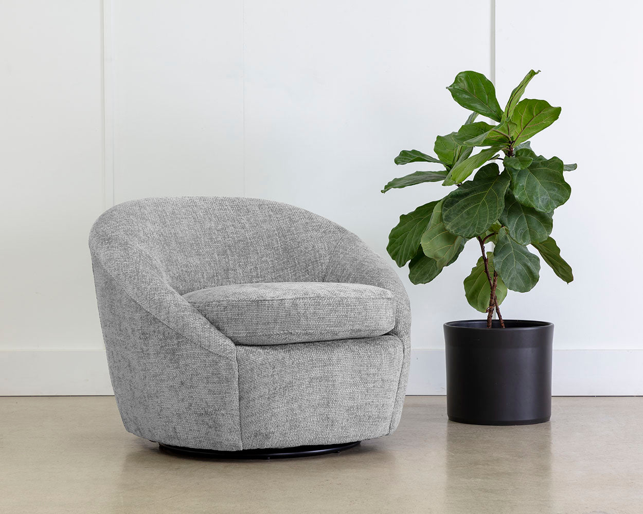 NAHLA BLISS SWIVEL LOUNGE CHAIR - HUSKY GREY
