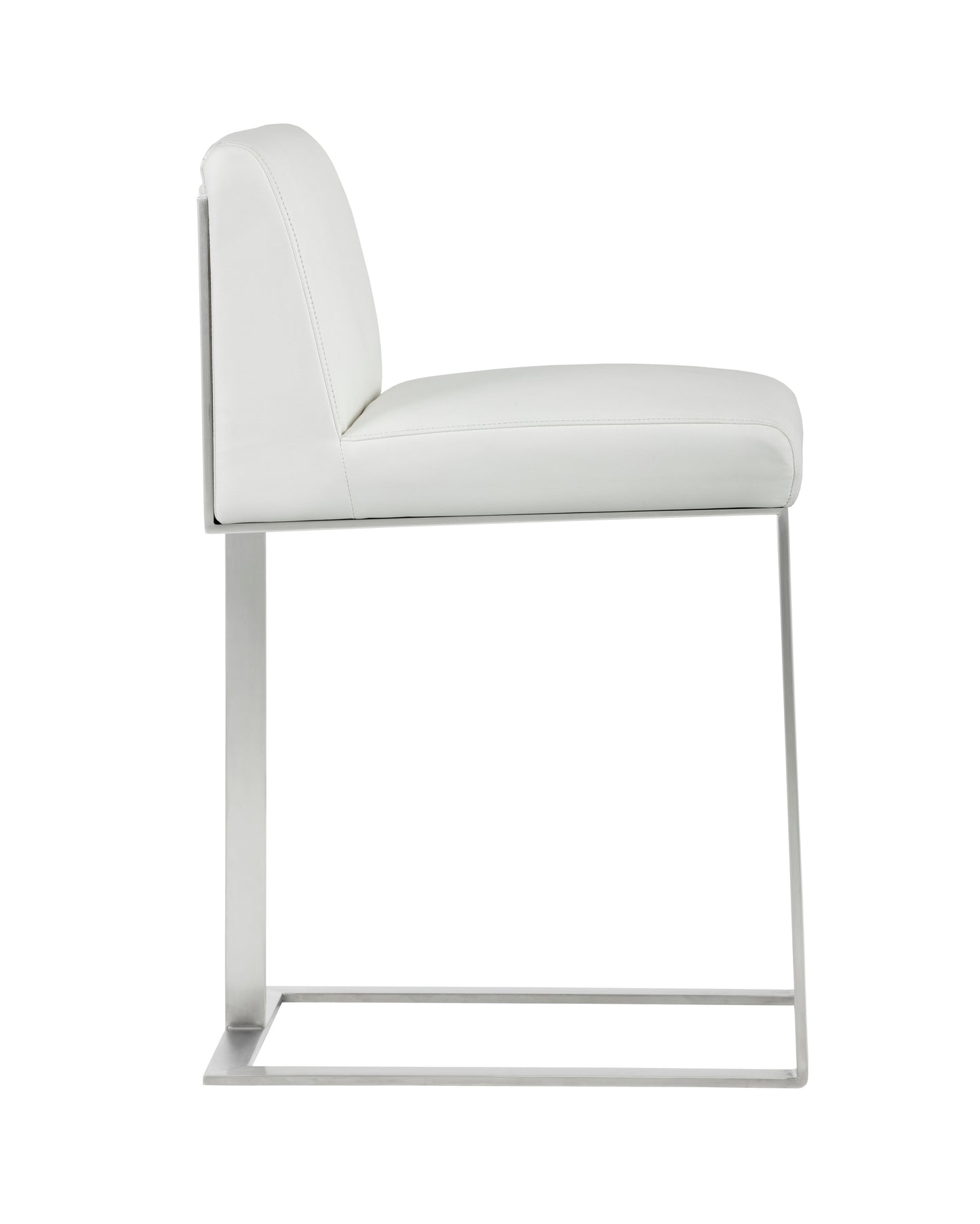 NAHLA DEAN COUNTER STOOL - STAINLESS STEEL - CANTINA WHITE